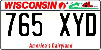 WI license plate 765XYD