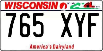 WI license plate 765XYF