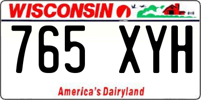 WI license plate 765XYH