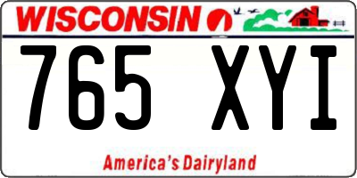 WI license plate 765XYI