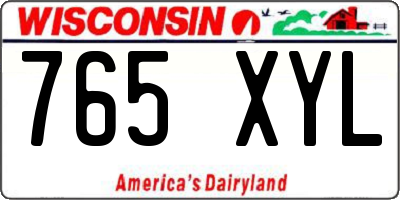 WI license plate 765XYL