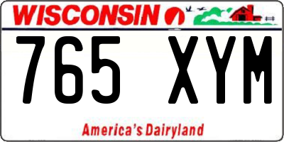 WI license plate 765XYM
