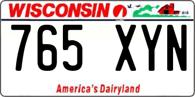 WI license plate 765XYN