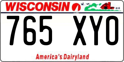 WI license plate 765XYO