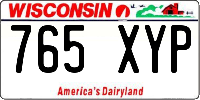 WI license plate 765XYP