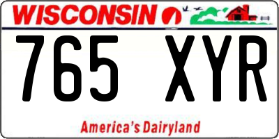 WI license plate 765XYR