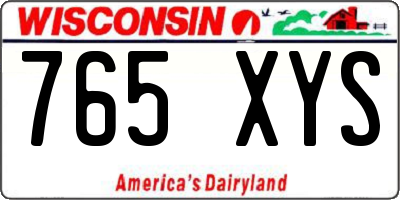 WI license plate 765XYS