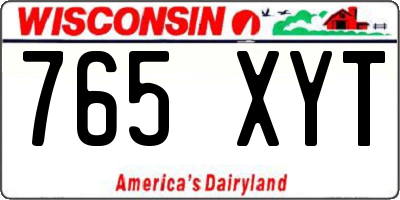 WI license plate 765XYT