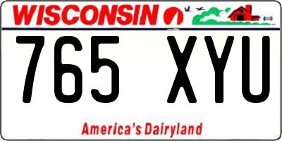 WI license plate 765XYU