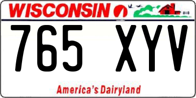 WI license plate 765XYV