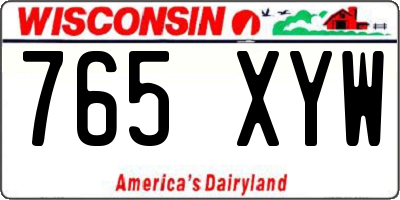 WI license plate 765XYW