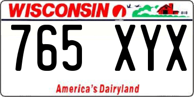 WI license plate 765XYX