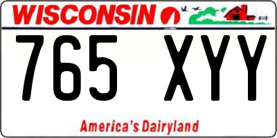 WI license plate 765XYY