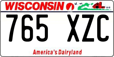 WI license plate 765XZC