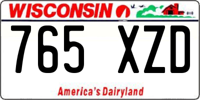 WI license plate 765XZD