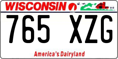 WI license plate 765XZG