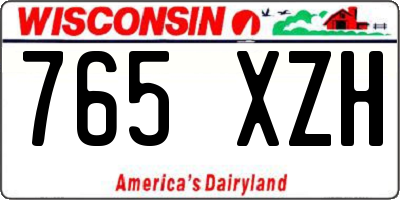 WI license plate 765XZH