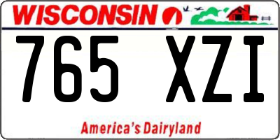 WI license plate 765XZI