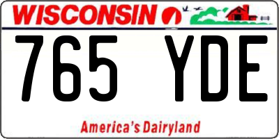 WI license plate 765YDE