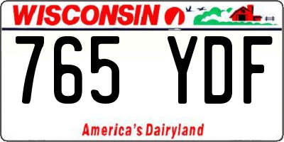 WI license plate 765YDF