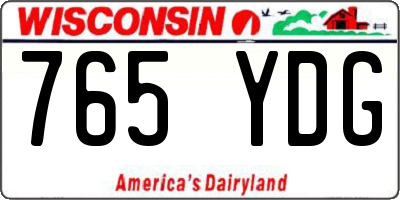 WI license plate 765YDG