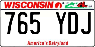 WI license plate 765YDJ