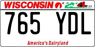WI license plate 765YDL