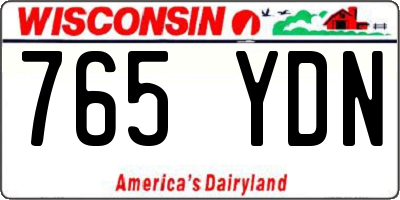 WI license plate 765YDN