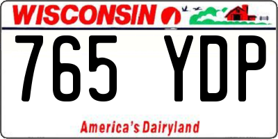 WI license plate 765YDP