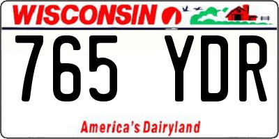WI license plate 765YDR