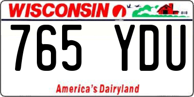 WI license plate 765YDU