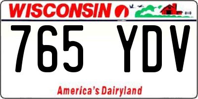 WI license plate 765YDV