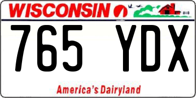 WI license plate 765YDX