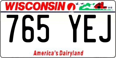 WI license plate 765YEJ
