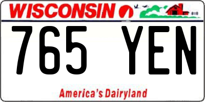 WI license plate 765YEN
