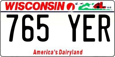 WI license plate 765YER
