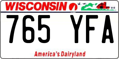 WI license plate 765YFA