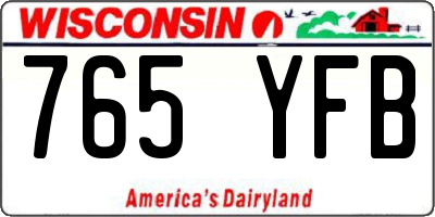 WI license plate 765YFB