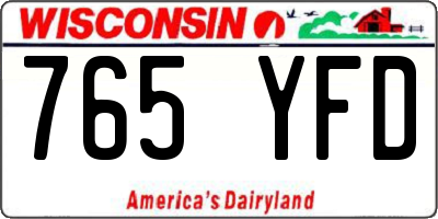 WI license plate 765YFD