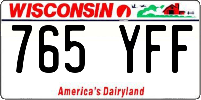 WI license plate 765YFF