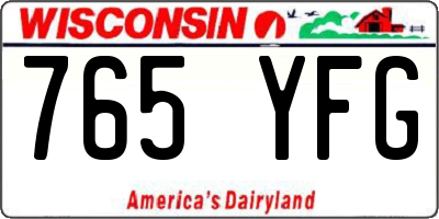 WI license plate 765YFG