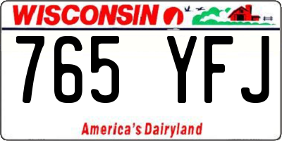 WI license plate 765YFJ