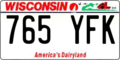 WI license plate 765YFK