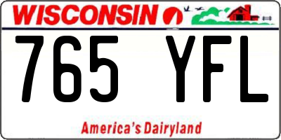 WI license plate 765YFL