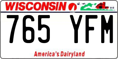 WI license plate 765YFM