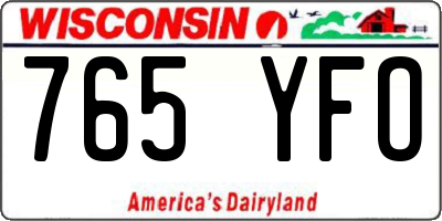 WI license plate 765YFO