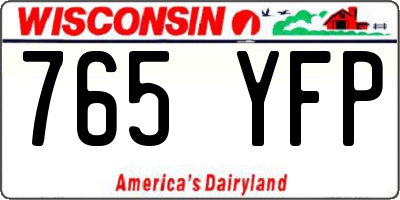WI license plate 765YFP