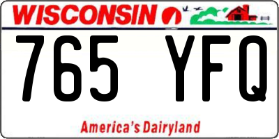 WI license plate 765YFQ