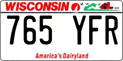 WI license plate 765YFR