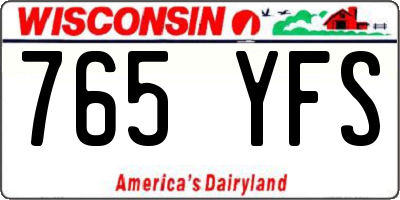 WI license plate 765YFS